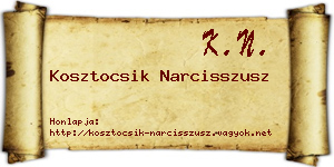 Kosztocsik Narcisszusz névjegykártya